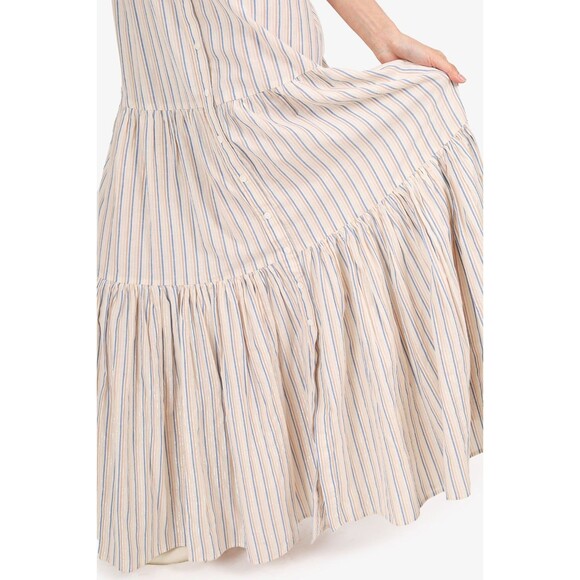 Veronica Beard Windansea Midi Dress Striped Printed Tiered Resort M New 282093 - Picture 4 of 10